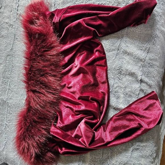 TAHARI Womens Burgundy Faux Fur Solid Long Sleeve Open
Cardigan Sweater Size XL - Picture 9 of 15